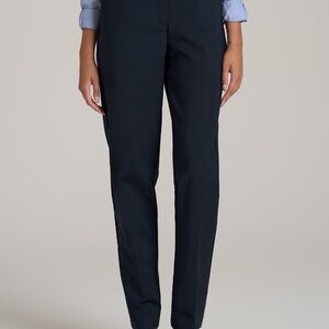American Tall Flat Front Tapered Dress Pants for Tall Women in True Navy Size 16
